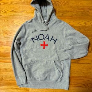 NOAH NYC Cross Logo Hoodie in grey size large